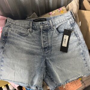 Veronica Beard Faded Light Blue Denim Cutoff Shorts